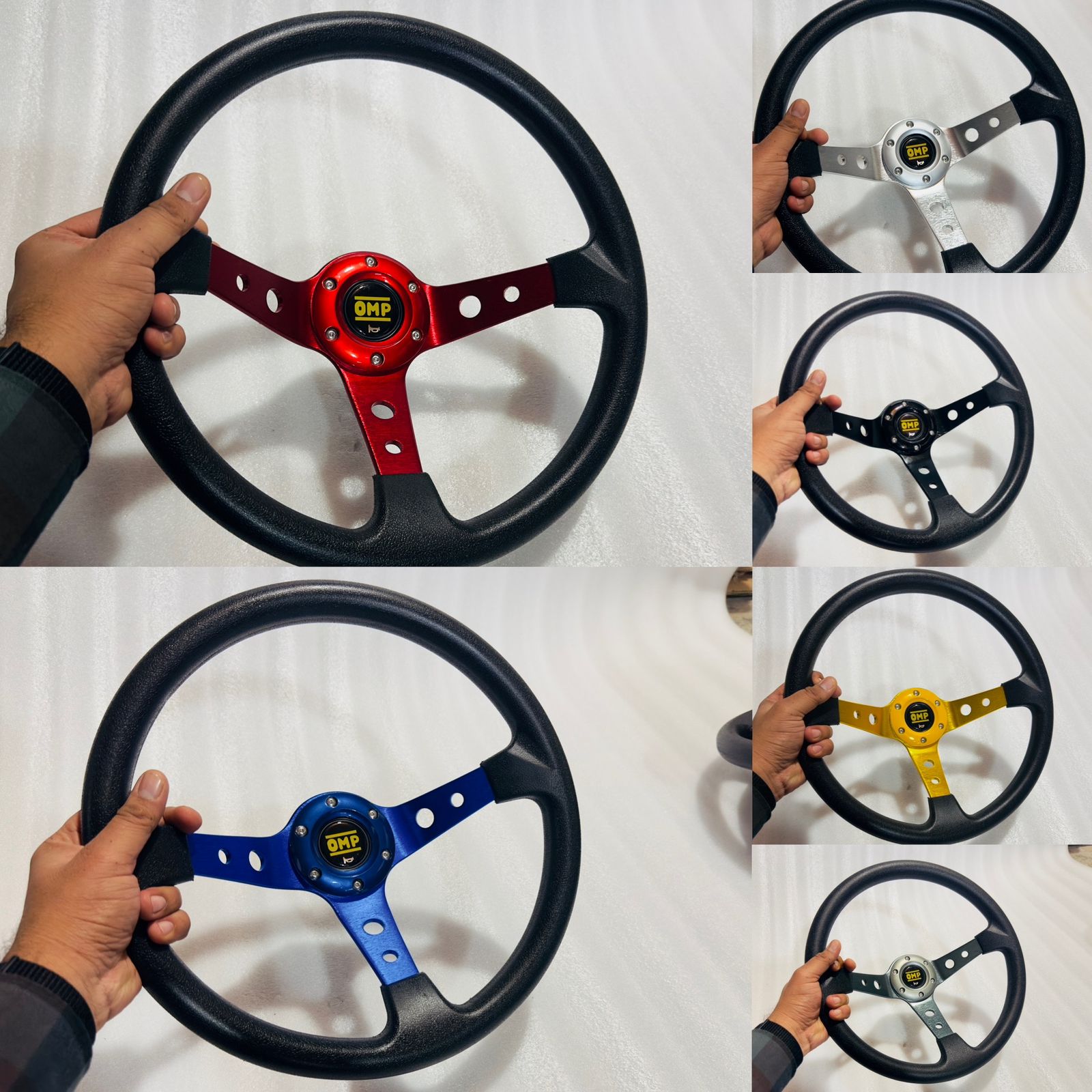 14INCH OMP DEEP STEERING STYLE Look Rally Race Off Road with HUB Free Universal Steering Wheel for Sports Car Universal Steering