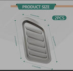 Bonnet Hood Scoop Decorative Air Flow Intake Vent Cover Universal Car Decorative Vent Cover Stickers For Decoration Big Scoop (2PC SILVER BONNET SCOOP)