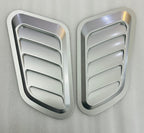 Bonnet Hood Scoop Decorative Air Flow Intake Vent Cover Universal Car Decorative Vent Cover Stickers For Decoration Big Scoop (2PC SILVER BONNET SCOOP)