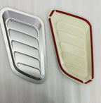 Bonnet Hood Scoop Decorative Air Flow Intake Vent Cover Universal Car Decorative Vent Cover Stickers For Decoration Big Scoop (2PC SILVER BONNET SCOOP)