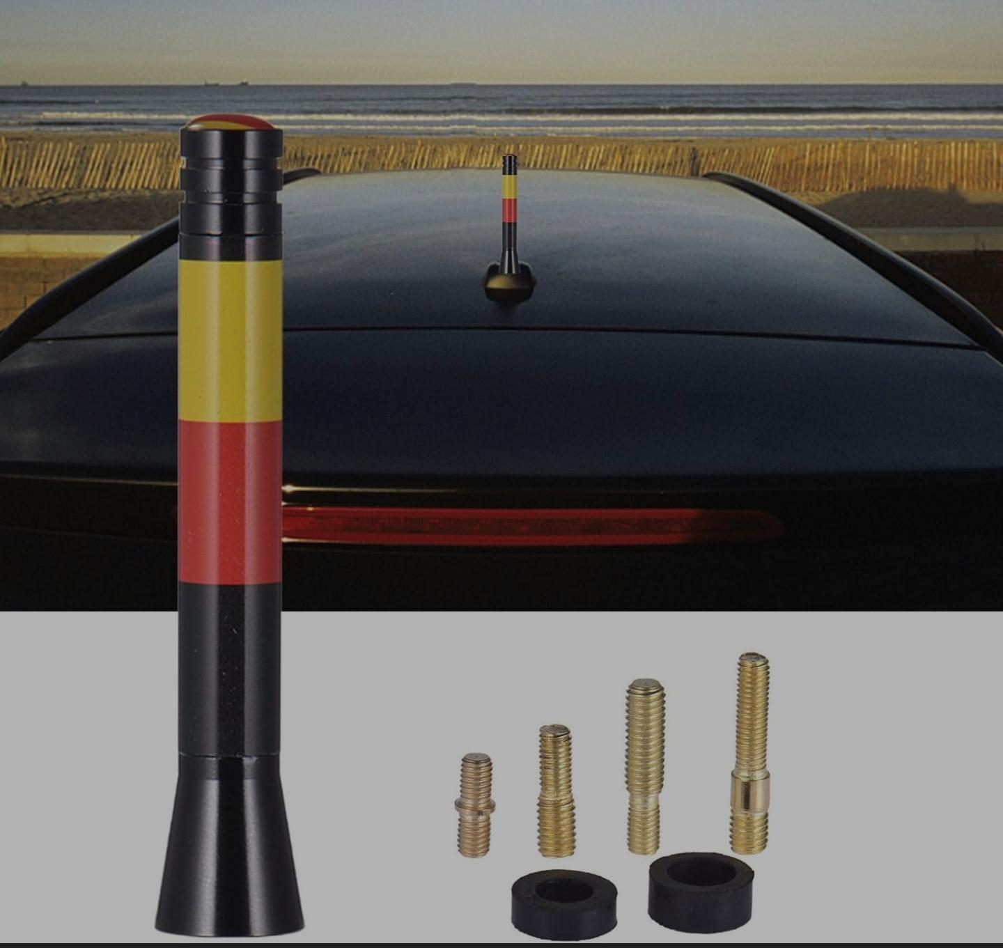 Germany Flag Antenna Short Roof Top Real Compatible with All Mini Cooper Models Car Antenna Car Modified Aluminium Signal Antenna Aerial Roof Antenna Unique Design Antennna