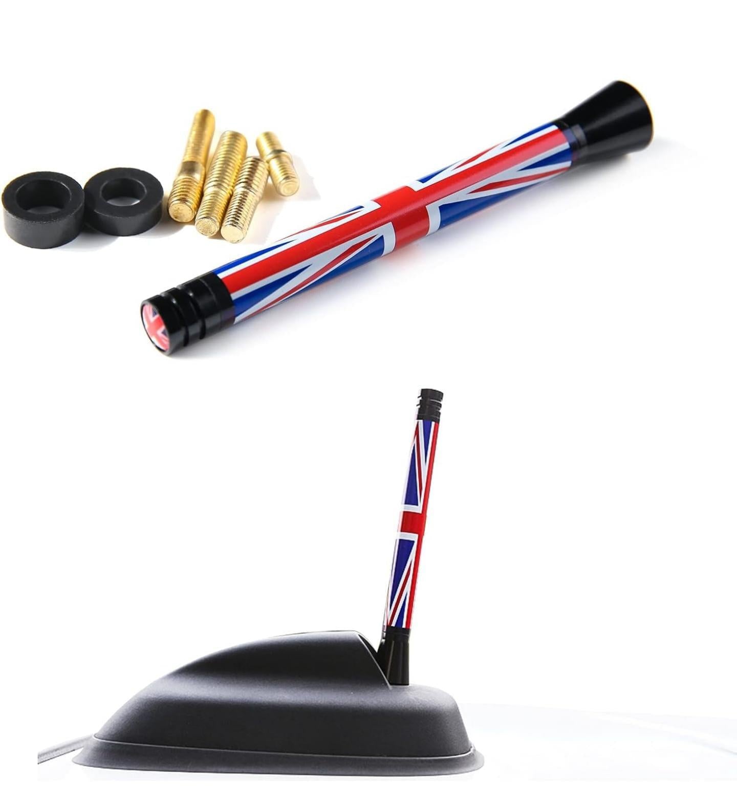 UK Flag Antenna Short Roof Top Real Compatible with All Mini Cooper Models Car Antenna Aluminium Signal Antenna Aerial Roof Antenna Unique Design