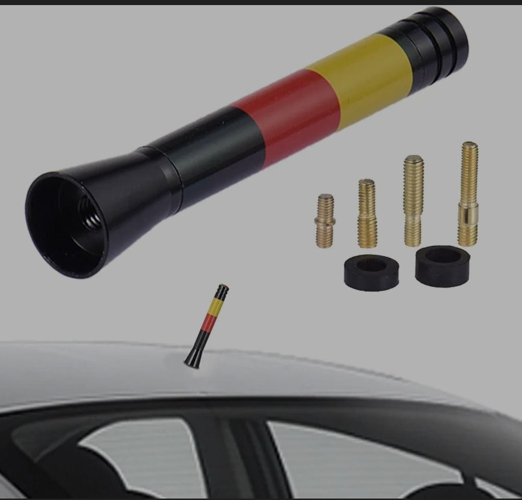 Germany Flag Antenna Short Roof Top Real Compatible with All Mini Cooper Models Car Antenna Car Modified Aluminium Signal Antenna Aerial Roof Antenna Unique Design Antennna
