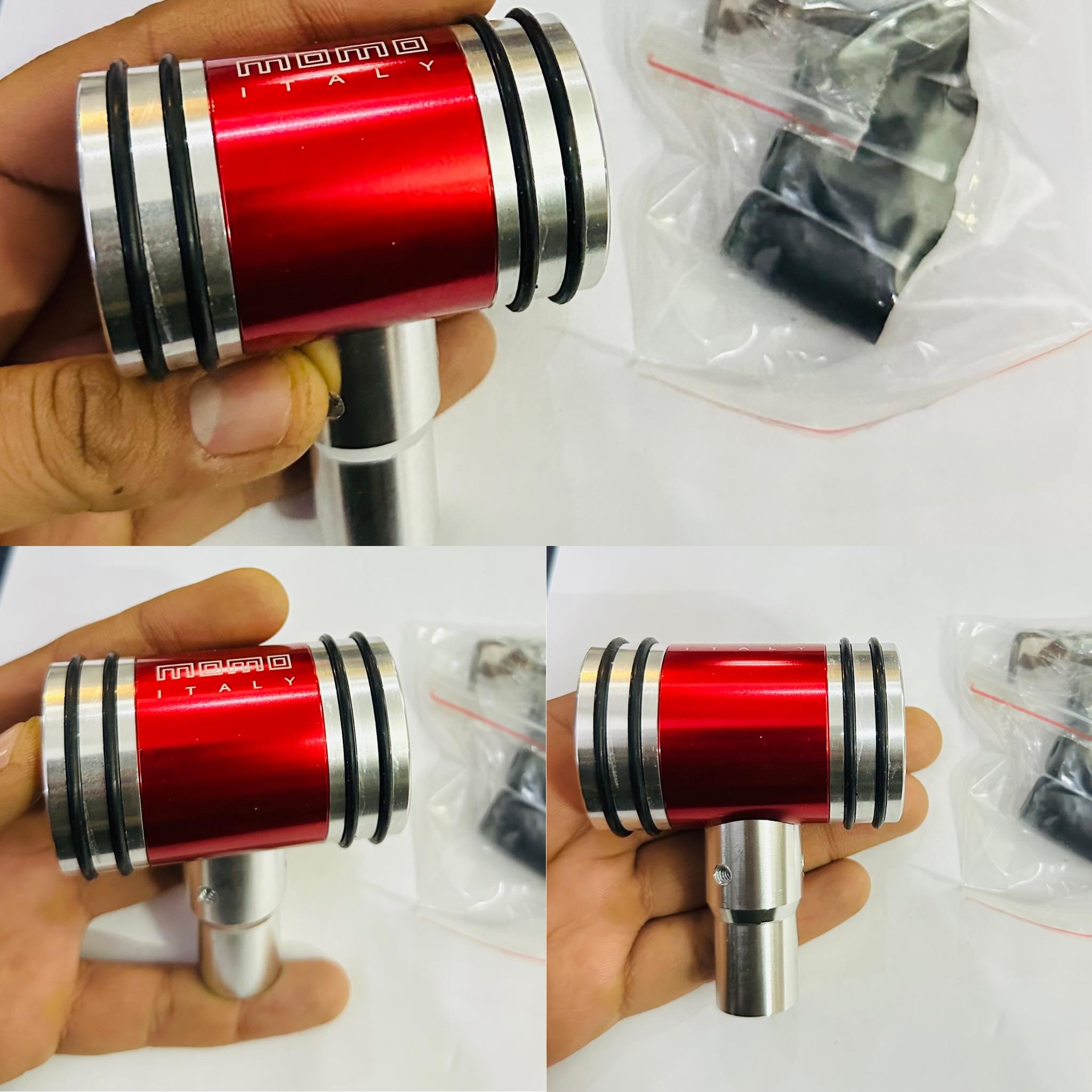 Momo Finish Aluminium Hammer with Sporty Handle Gear Shift Knob for Universal Car T Style Gear Knob Universal Fit Decorative Knob 1 PC