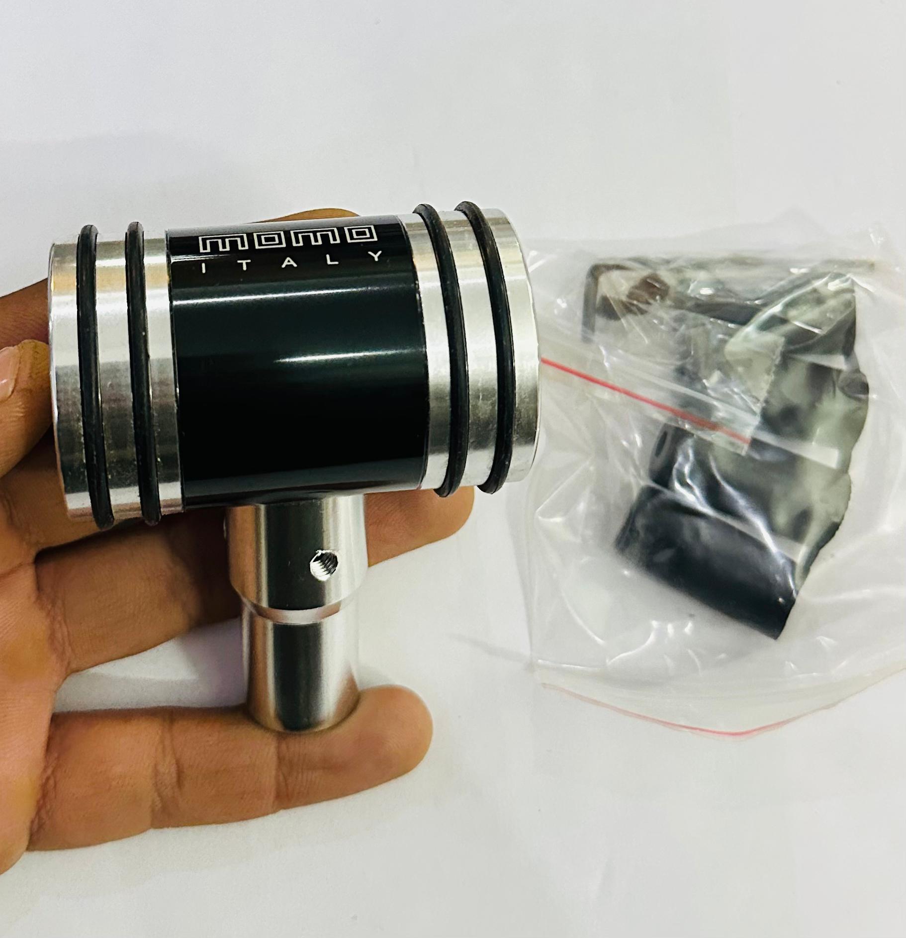 Momo Finish Aluminium Hammer with Sporty Handle Gear Shift Knob for Universal Car T Style Gear Knob Universal Fit Decorative Knob 1 PC