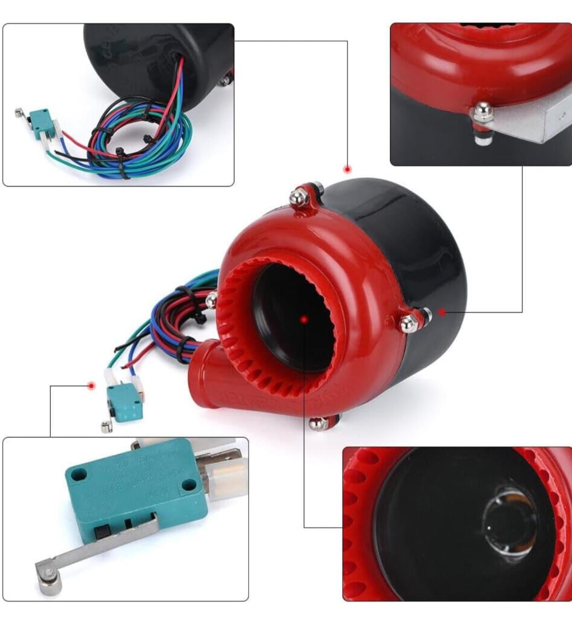 Universal Car Electronic Turbo Blow Off Valve Fake Dump Boost Valve Analog Sound Car Modification Suction Turbine Sounder, Pressure Relief Valve Modified Horn-1PC