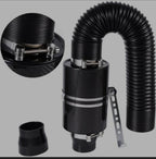 Black Cold Air Intake Kit, Sports Air Filter Car Air Filter Carbon Fibre Cold Air Filter Feed Enclosed Intake Pipe Kit Silicone Hose, Universal Induction Kit Pipe Hose System