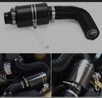 Black Cold Air Intake Kit, Sports Air Filter Car Air Filter Carbon Fibre Cold Air Filter Feed Enclosed Intake Pipe Kit Silicone Hose, Universal Induction Kit Pipe Hose System