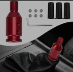 Black Universal Shift Knob Adapter, Aluminum Alloy Knob Adapter, Non Threaded Shifter with Screw Wrench Rubber Accessory for Car Universal Gear Shifter 1 PC