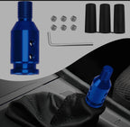 Black Universal Shift Knob Adapter, Aluminum Alloy Knob Adapter, Non Threaded Shifter with Screw Wrench Rubber Accessory for Car Universal Gear Shifter 1 PC