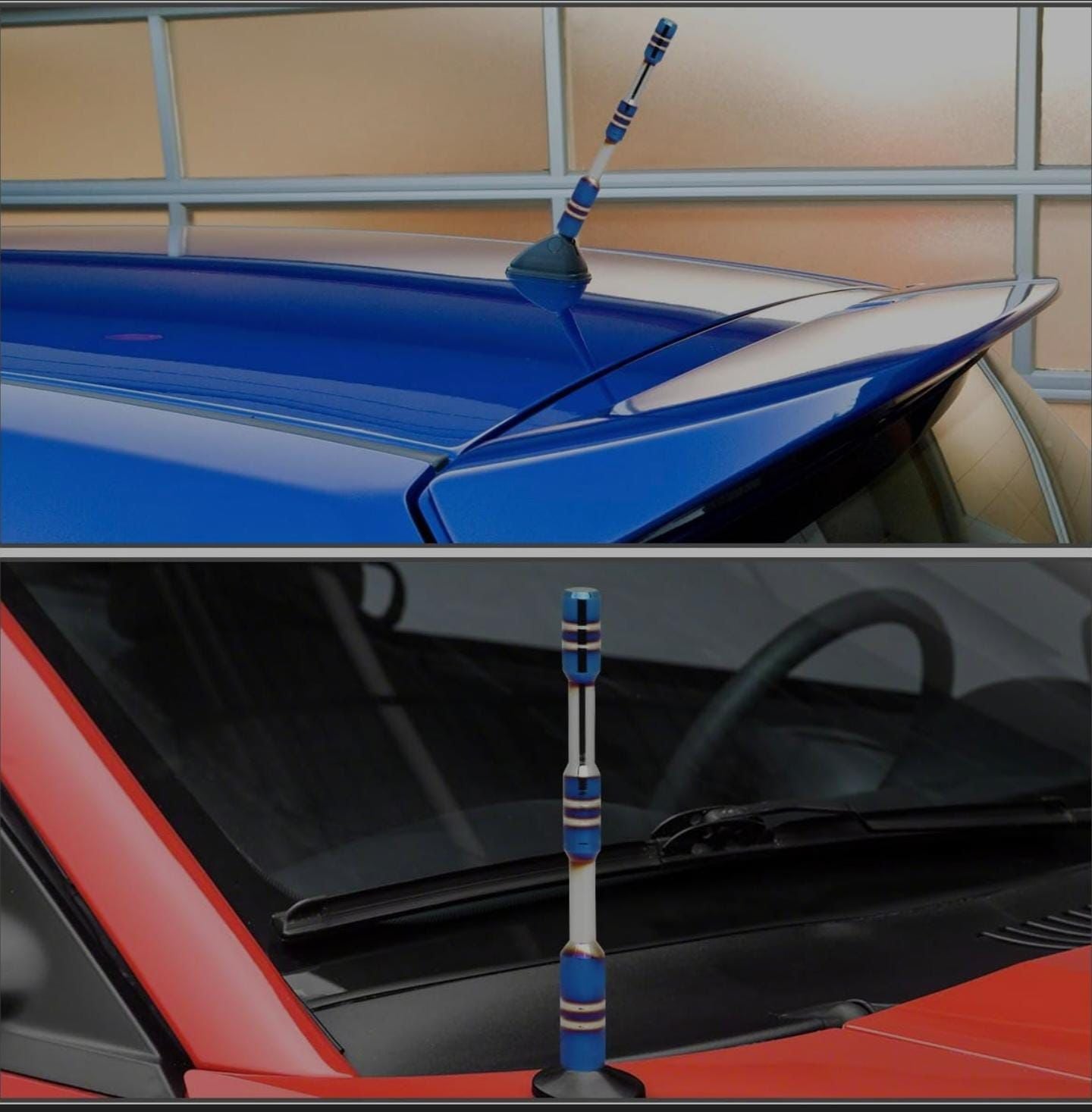 Silver Multi Car Antenna Car Modified Aluminium Signal Antenna Aerial Roof Antenna Sleek JDM Decorative Car Refitting Accessories Roof Decoration Universal Antenna-1 Piece