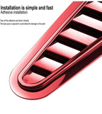 Car Air Flow Small Intake Decorative Scoop Bonnet Vent Hood Cover Hood Vent Cover, Hood Intake Cover Universal Air Flow Vent Protection Cover Bonnet Scoop (2PC RED SMALL BONNET SCOOP)