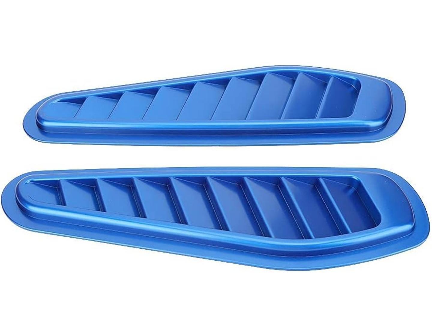 BLUE 2pc Car Air Flow Intake Decorative Scoop Bonnet Vent Hood Cover Hood Vent Cover, Hood Cover, Hood Intake Cover Universal Air Flow Vent Protection Cover Protective 2PC Scoops