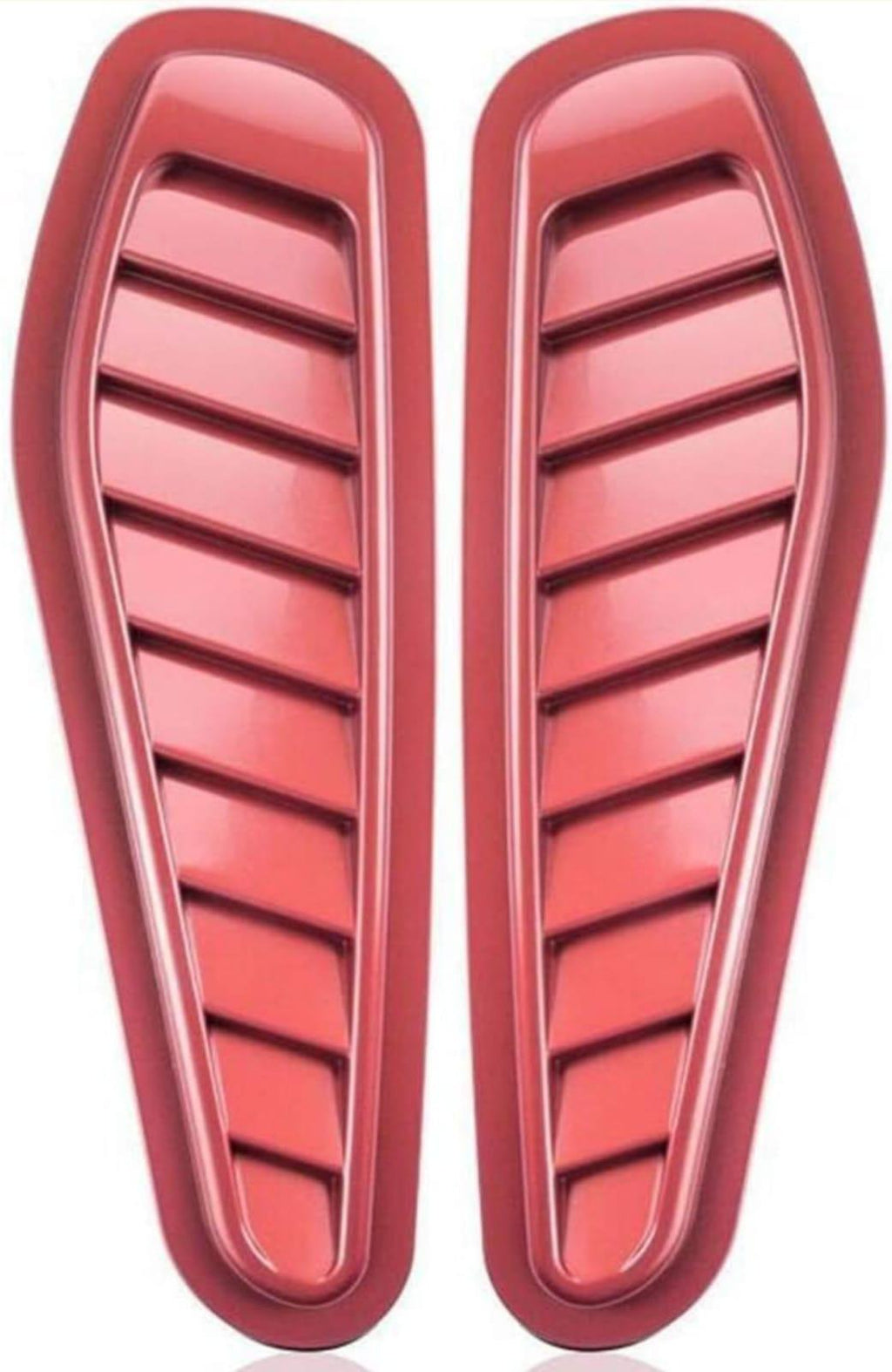 Car Air Flow Small Intake Decorative Scoop Bonnet Vent Hood Cover Hood Vent Cover, Hood Intake Cover Universal Air Flow Vent Protection Cover Bonnet Scoop (2PC RED SMALL BONNET SCOOP)