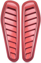 Car Air Flow Small Intake Decorative Scoop Bonnet Vent Hood Cover Hood Vent Cover, Hood Intake Cover Universal Air Flow Vent Protection Cover Bonnet Scoop (2PC RED SMALL BONNET SCOOP)
