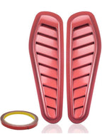 Car Air Flow Small Intake Decorative Scoop Bonnet Vent Hood Cover Hood Vent Cover, Hood Intake Cover Universal Air Flow Vent Protection Cover Bonnet Scoop (2PC RED SMALL BONNET SCOOP)