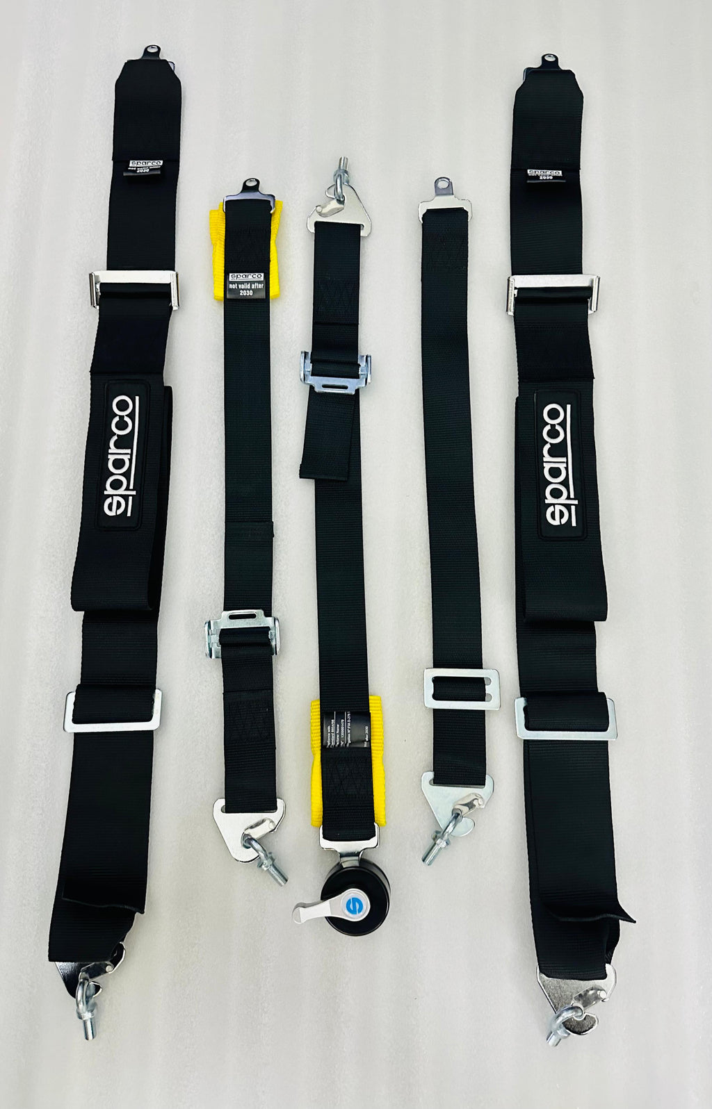 BLACK SPARCO 5 Point (Webbing Pad) JDM DRIFTING SPORTY Car Seat Belt Harness Quick 5 point Seat belt