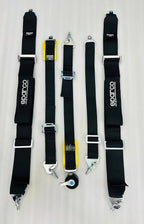 BLACK SPARCO 5 Point (Webbing Pad) JDM DRIFTING SPORTY Car Seat Belt Harness Quick 5 point Seat belt