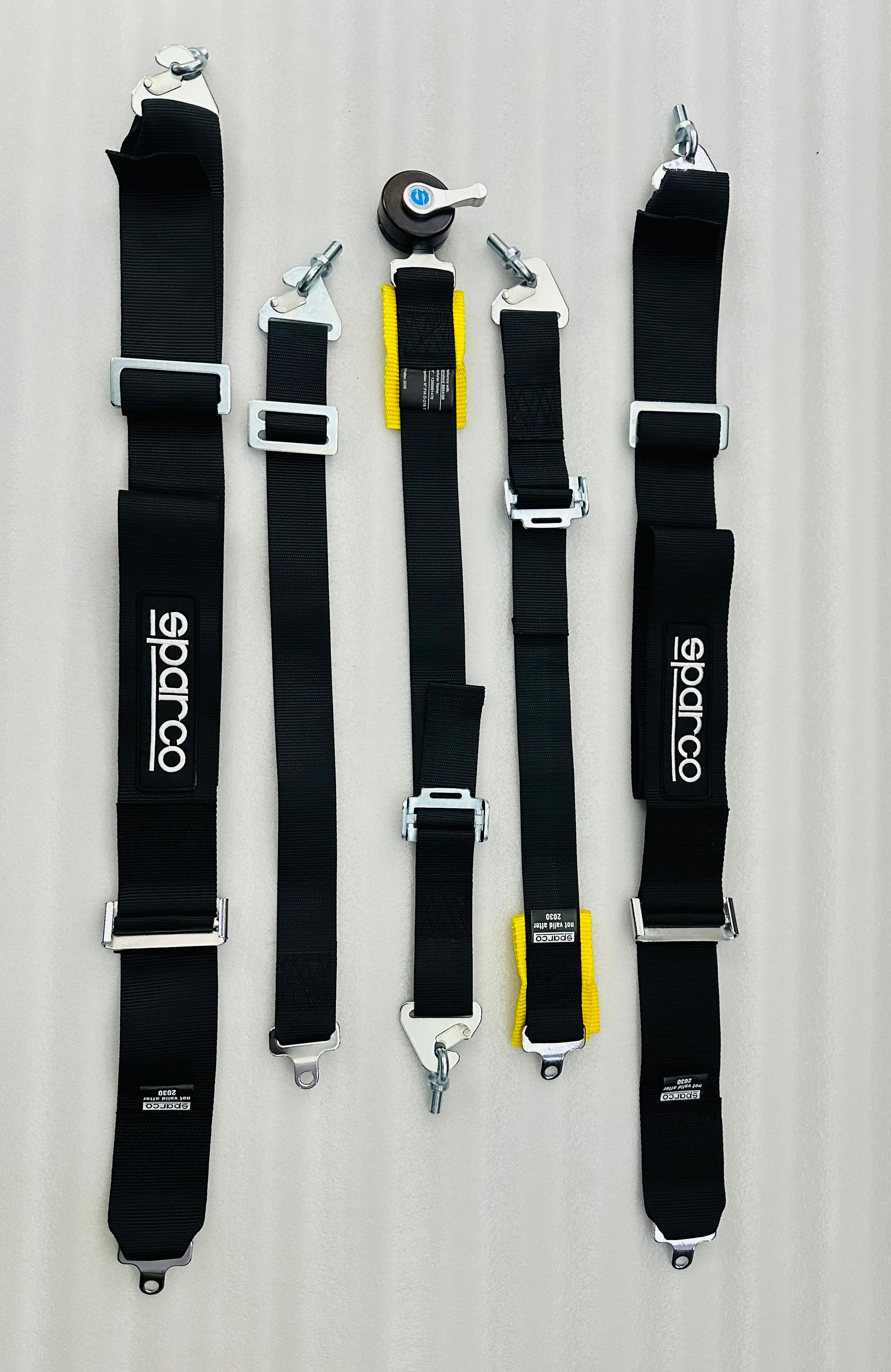 BLACK SPARCO 5 Point (Webbing Pad) JDM DRIFTING SPORTY Car Seat Belt Harness Quick 5 point Seat belt