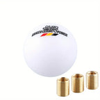 White Mugen Power Round Ball Gear Knob Racing Shift Knob JDM Gear Shifter Knob Universal Shifter for Most Manual Car with 3 Adapters Mugen Racing knobb Auto Accessories