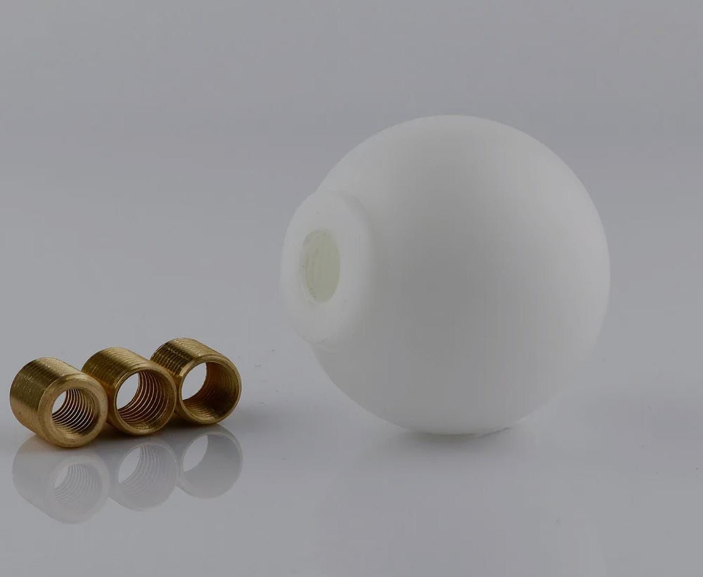 White Mugen Power Round Ball Gear Knob Racing Shift Knob JDM Gear Shifter Knob Universal Shifter for Most Manual Car with 3 Adapters Mugen Racing knobb Auto Accessories