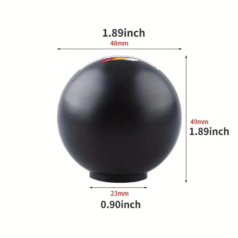 Mugen Power Round Ball Gear Knob Racing Shift Knob JDM Gear Shifter Knob Universal Shifter for Most Manual Car with 3 Adapters Mugen Racing knobb Auto Accessories