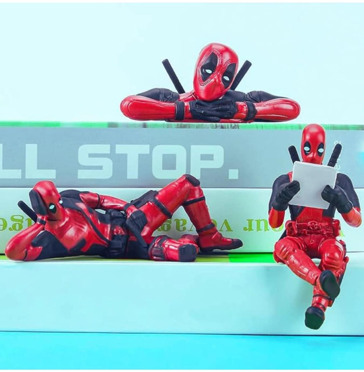 3PC Deadpool Action Figure PVC Model Universal Decorative for Car Dashboard, Office Desk, Home Decor, Unique Action Marvel Figure