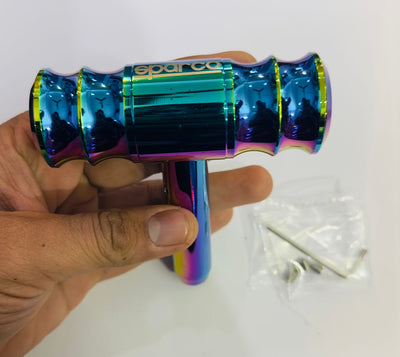 Multi Sparco T-Handle Gear Shift Knob,Aluminum Alloy Universal Fit Aircraft Joystick Design Gear Stick Adapter for Most Transmission Vehicles