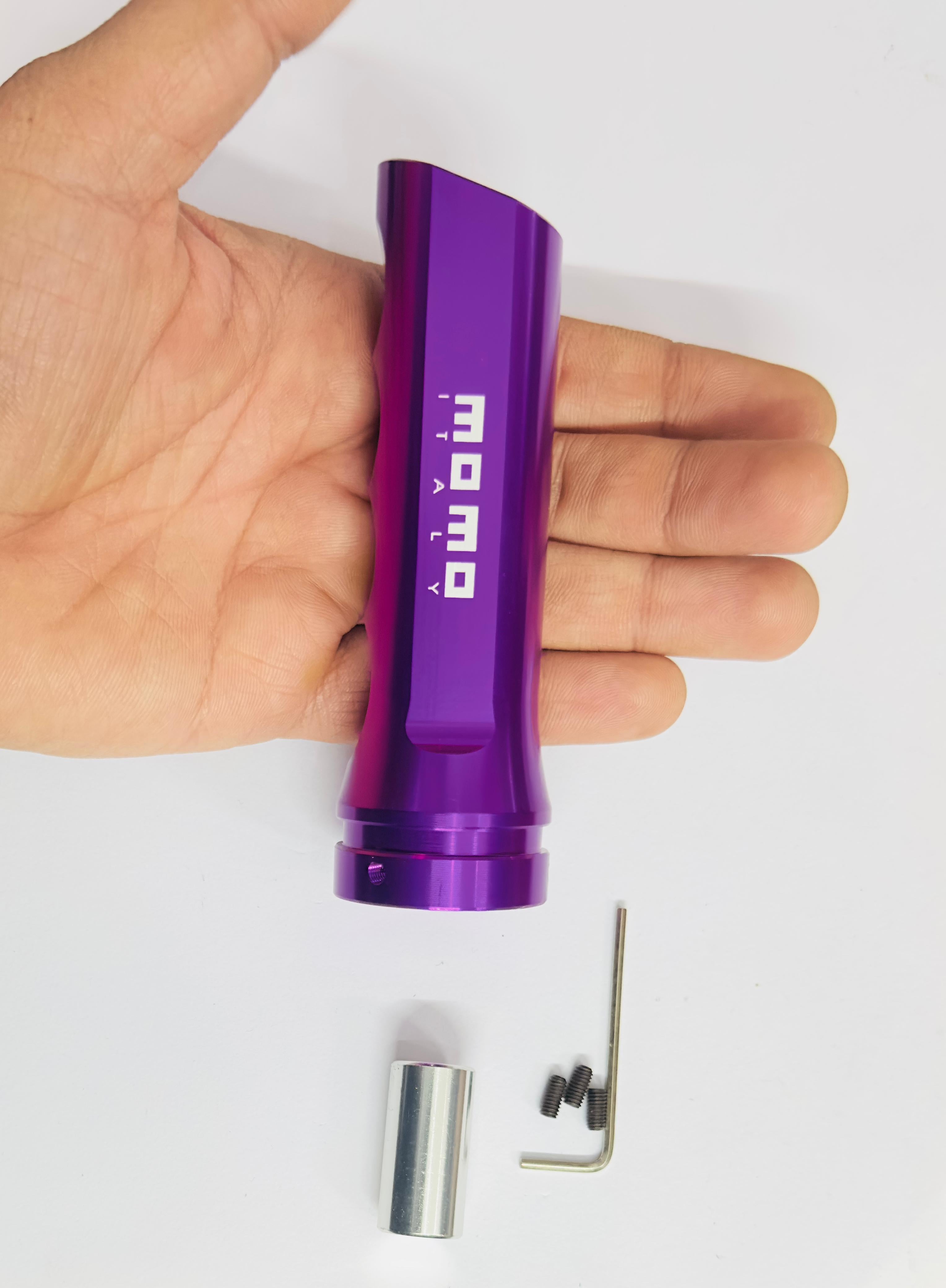 PURPLE MOMO CNC CAR HAND BRAKE COVER, Universal Aluminum Handle Protector for Brake Lever, Wave Shaped Decorative Hand Brake Sleeve Car Accessories
