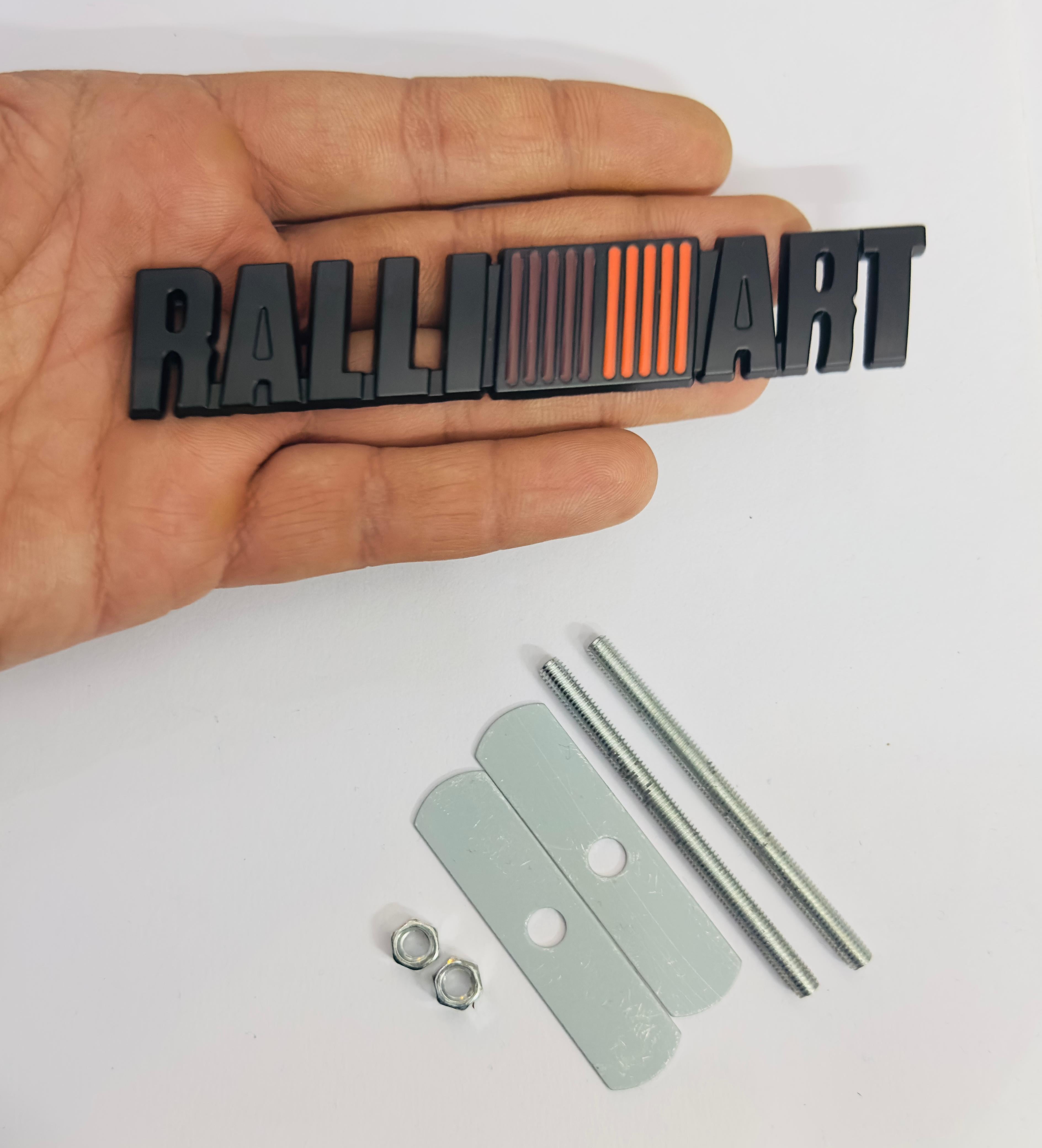 Emblems for Car & Bike Metal Lo.go, Metal Lo.go, Car Emblem 3D Badge Auto Racing Sport Sticker Grand Tourer Decal. (Black RALLIART Grill Sticker)
