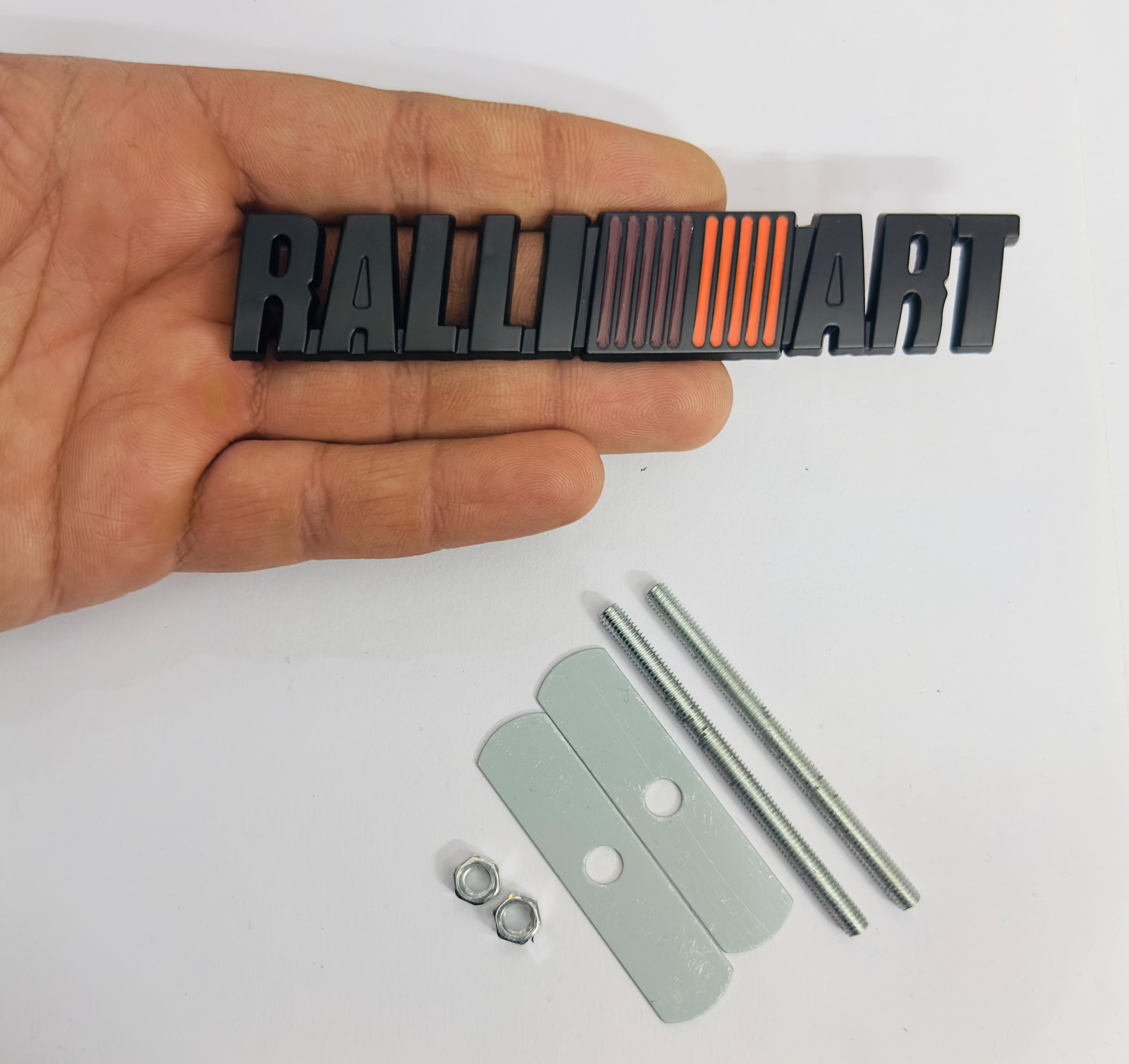 Ralliart 3D Logo (12.5cmx2cm) Car Bike Laptop Ralliart Sticker Car Emblem 3D Badge Sticker Universal Auto Racing Sport Logo Grand Tourer Decal.