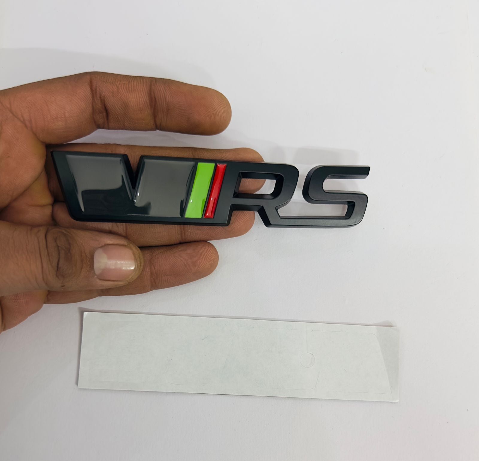 VRS 3D Metal Logo (12cmx2.5cm) Car Bike Laptop VRS Sticker Car Emblem 3D Badge Attractive Sticker Auto Racing Sport Logo Grand Tourer Decal.