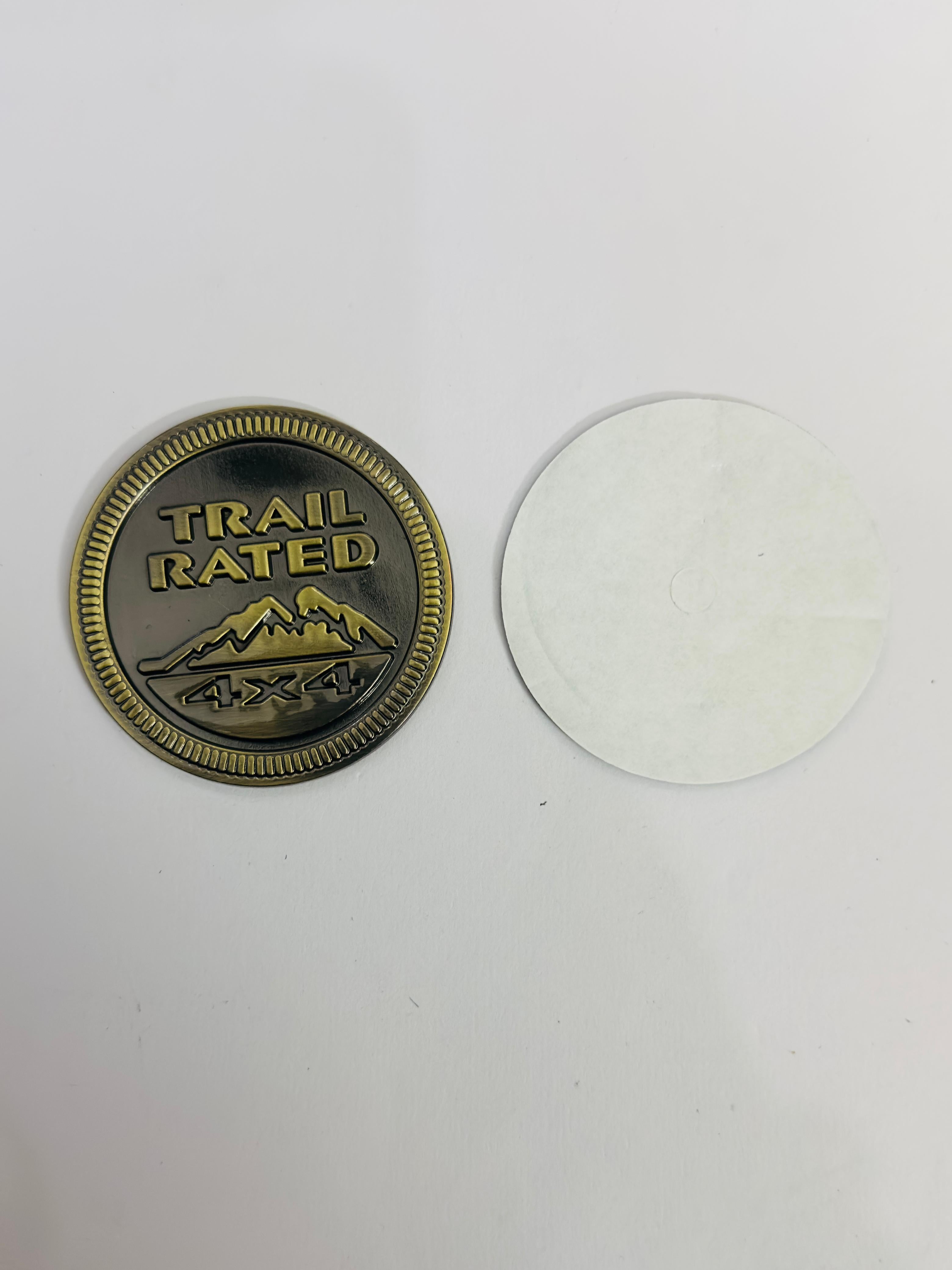 Trail Rated Sticker 6x6cm Logo Car Bike Metal Logo Car Emblem 3D Badge Auto Racing Sport Sticker Grand Tourer Decal Attractive Sticker-1Piece