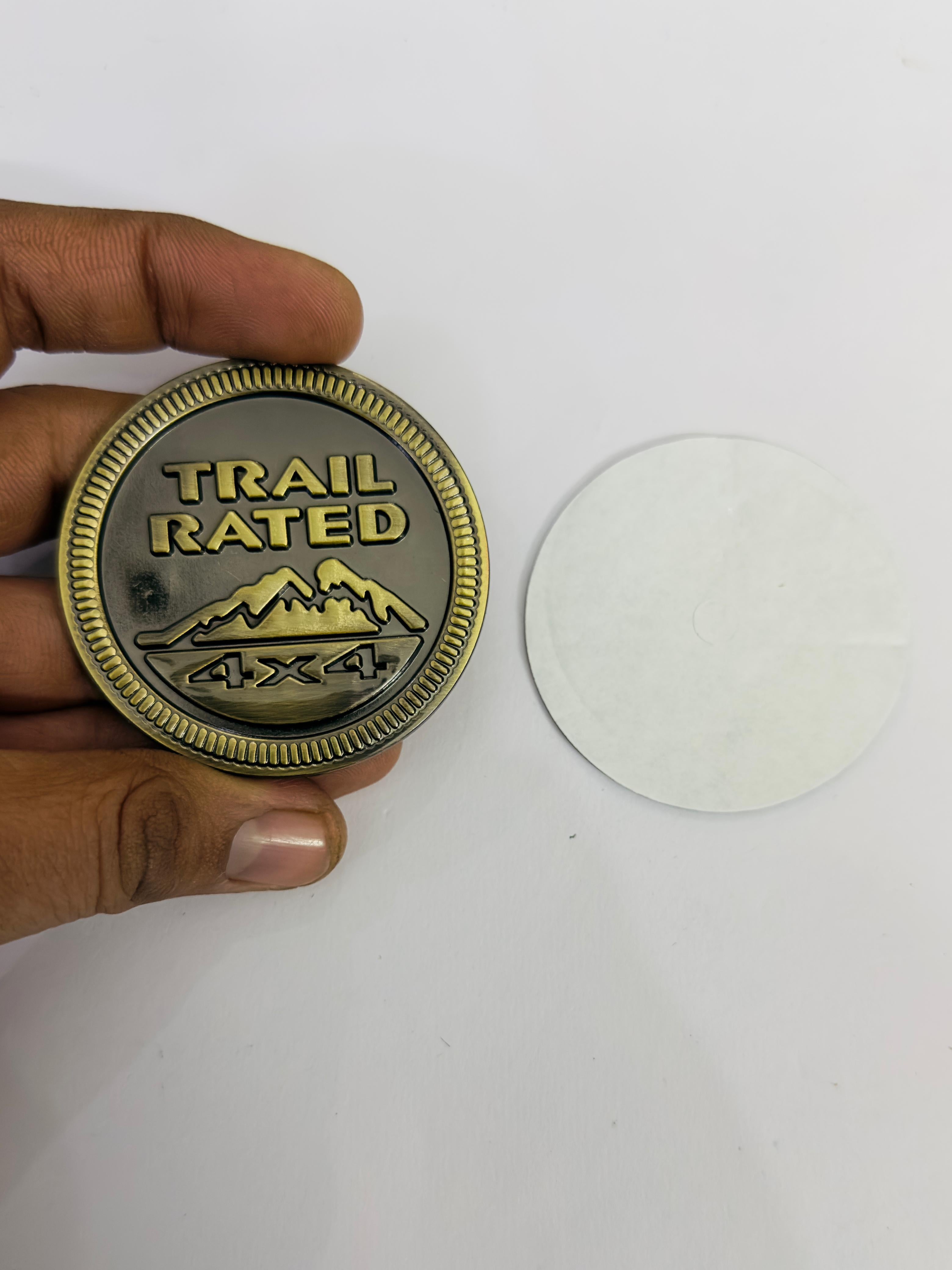 Trail Rated Golden Sticker (6cmx6cm) Car .Bike .Taptop Car Emblem 3D Badge Universal (Trail Rated Golden Logo)
