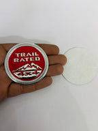 Trail Rated Chrome RED Sticker (6cmx6cm) Car .Bike TAPTOP Metal Logo Car Emblem 3D Badge Universal (Trail Rated Chrome RED Logo)