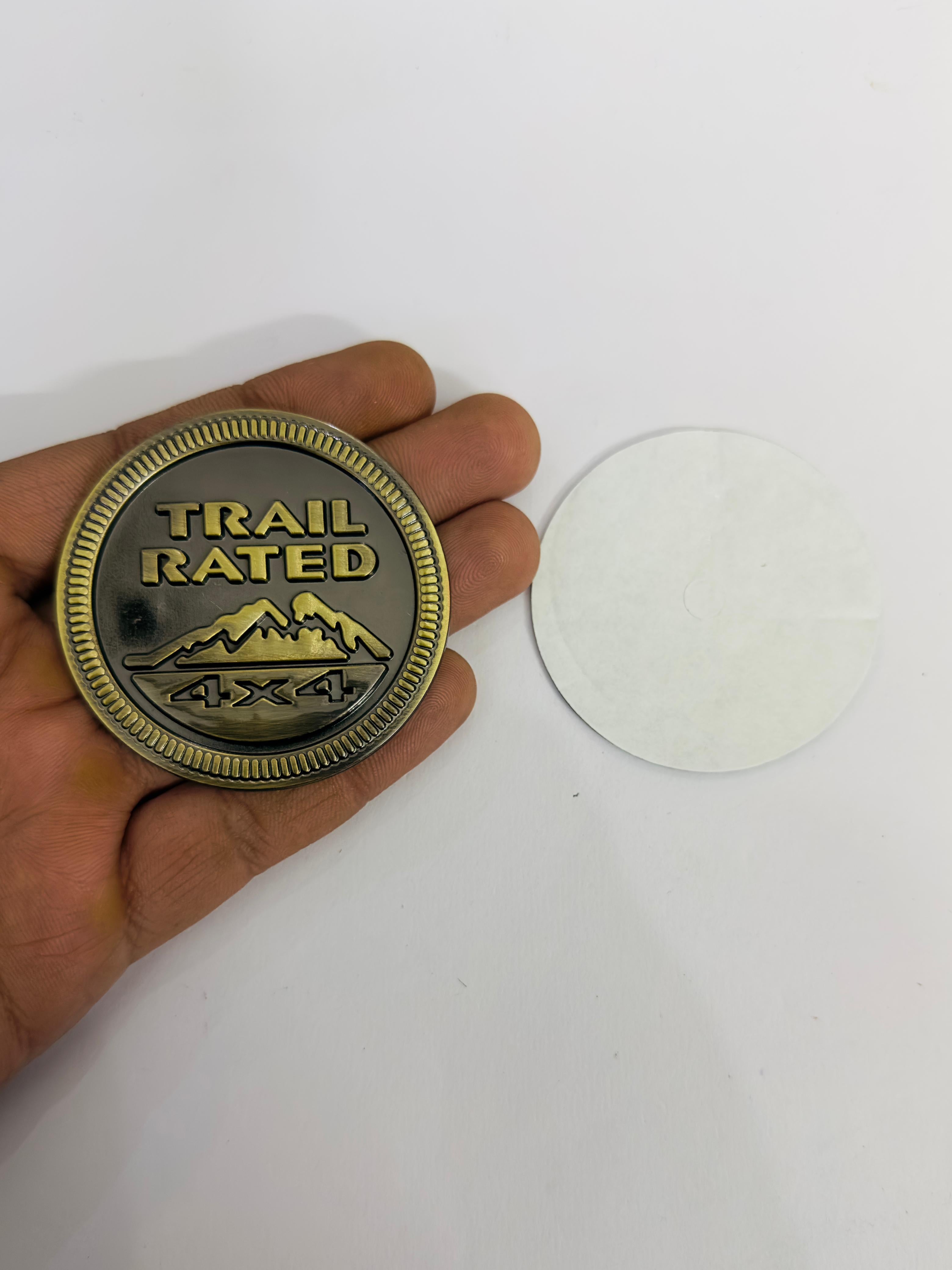 Trail Rated Golden Sticker (6cmx6cm) Car .Bike .Taptop Car Emblem 3D Badge Universal (Trail Rated Golden Logo)