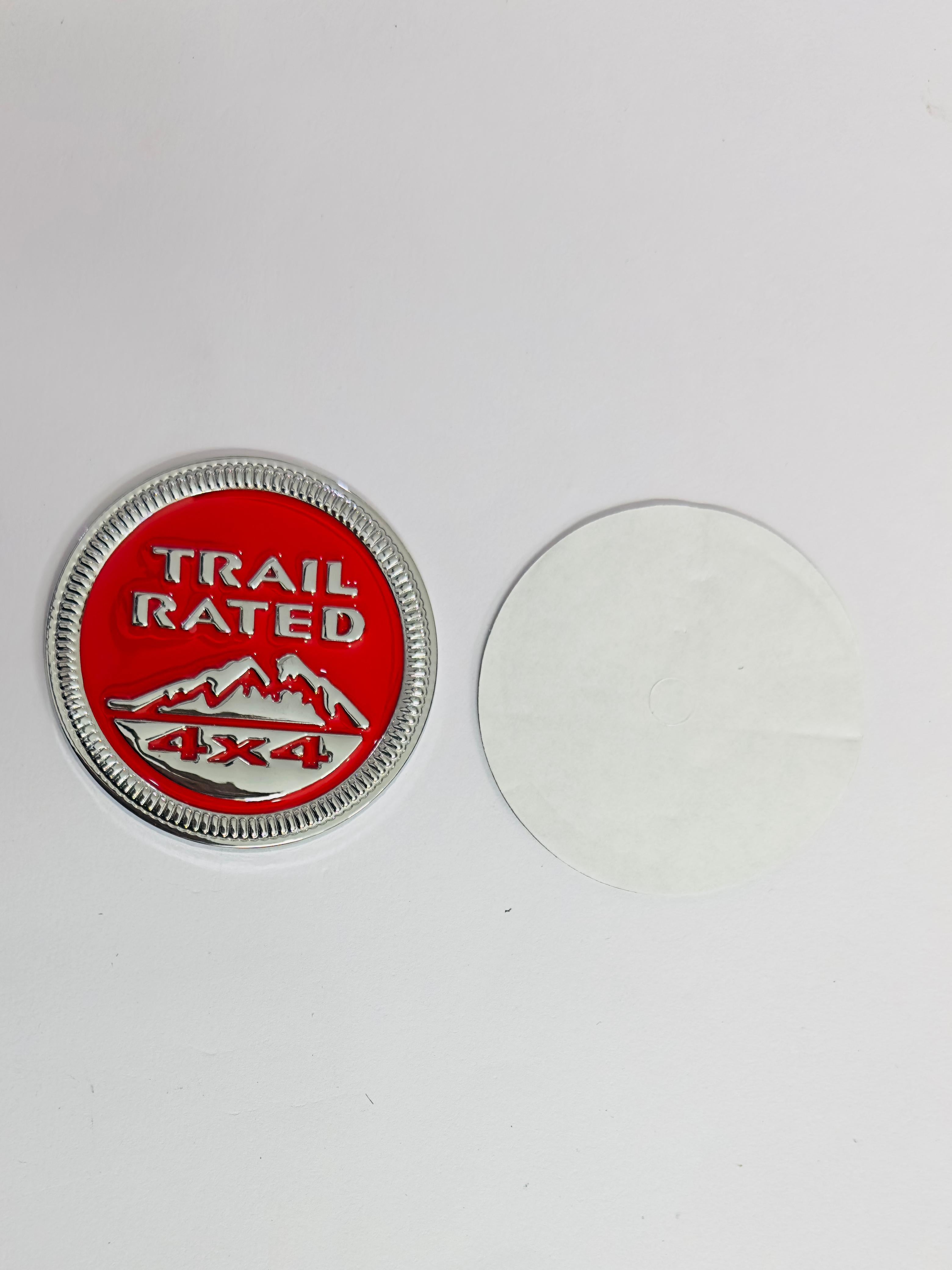 Trail Rated Sticker 6x6cm Logo Car Bike Metal Logo Car Emblem 3D Badge Auto Racing Sport Sticker Grand Tourer Decal Attractive Sticker-1Piece