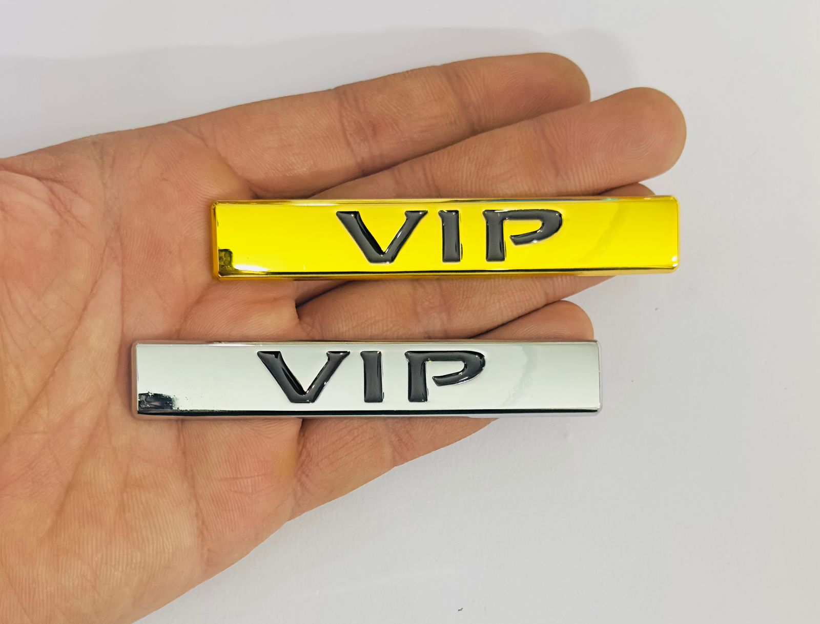VIP 3D Logo (9.3cmx2cm) for Car Bike Laptop Emblem, VIP Sticker 3D-Badge Auto Racing Sport Logo Grand Tourer Decal Auto Accessories 1PC.