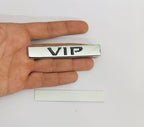 Chrome VIP 3D Sticker (9.3cmx2cm) for Car Bike Laptop Emblem, VIP Sticker 3D Badge Auto Racing Sport Logo Grand Tourer Decal Auto Accessories.