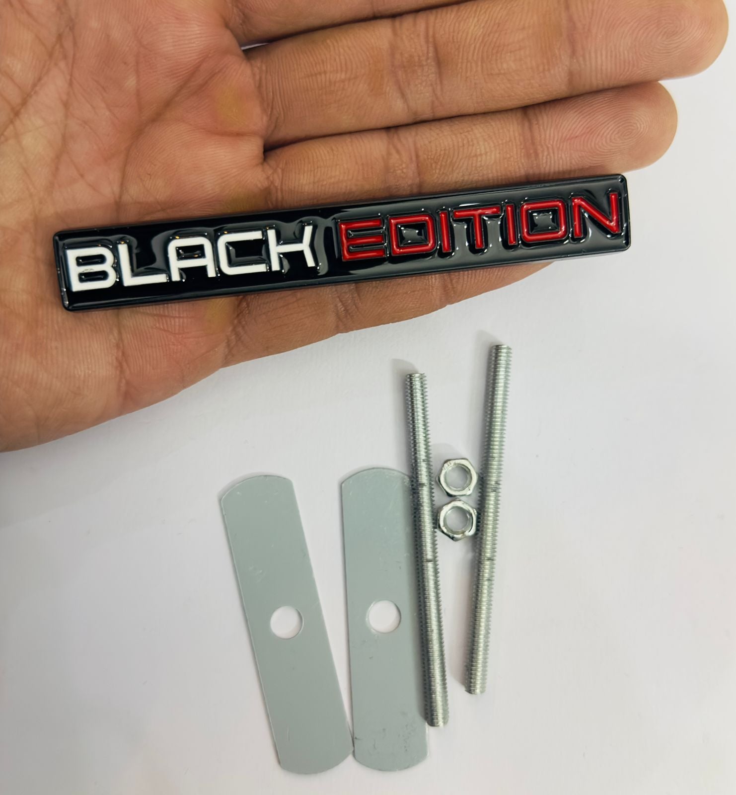 Black White Red Black Edition Grill Metal Sticker 10.2cmx1.4cm Car Metal Emblem 3D Badge Auto Racing Sport Sticker Grand Tourer Decal-1PC