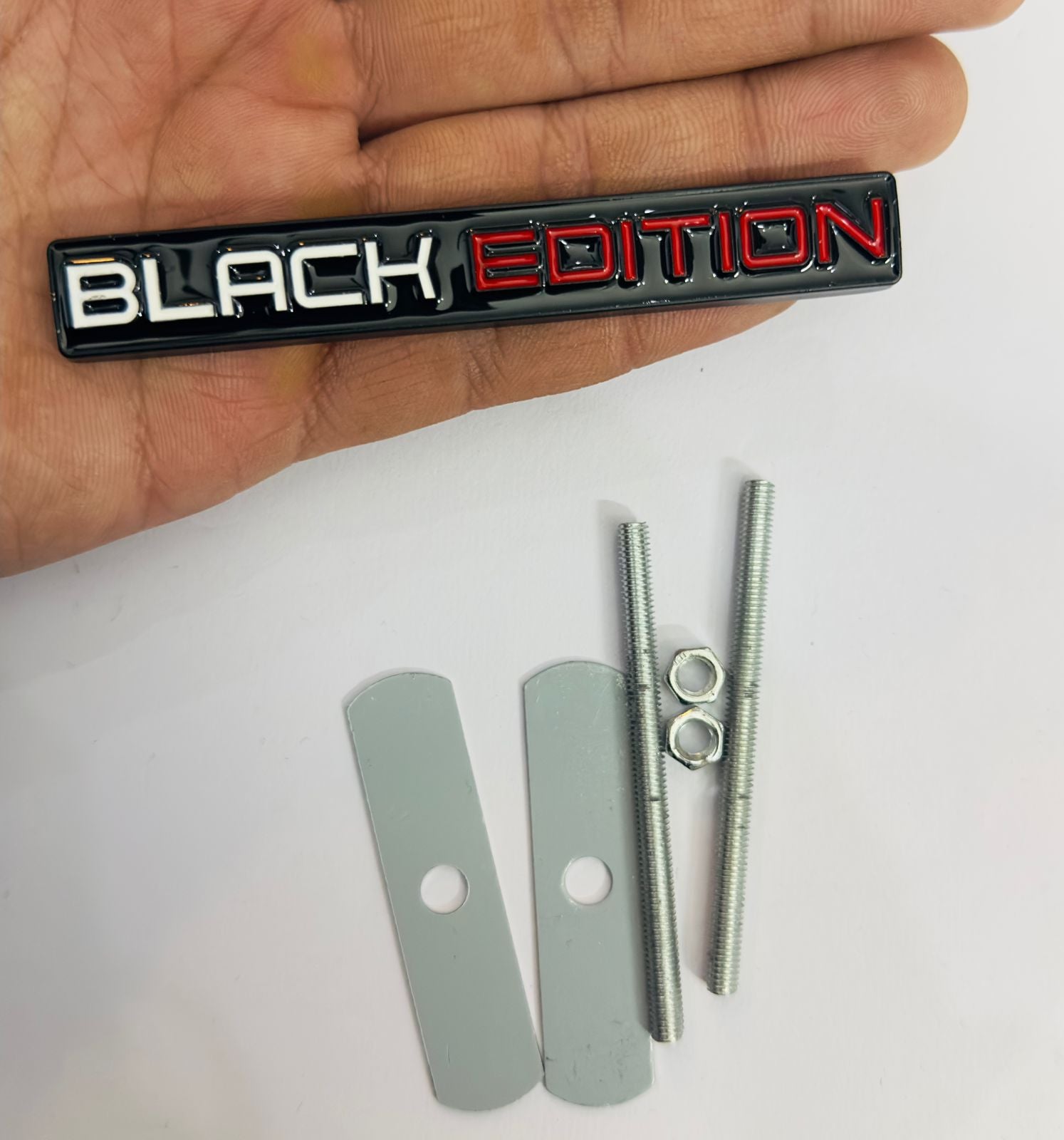 Black White Red Black Edition Grill Metal Sticker 10.2cmx1.4cm Car Metal Emblem 3D Badge Auto Racing Sport Sticker Grand Tourer Decal-1PC