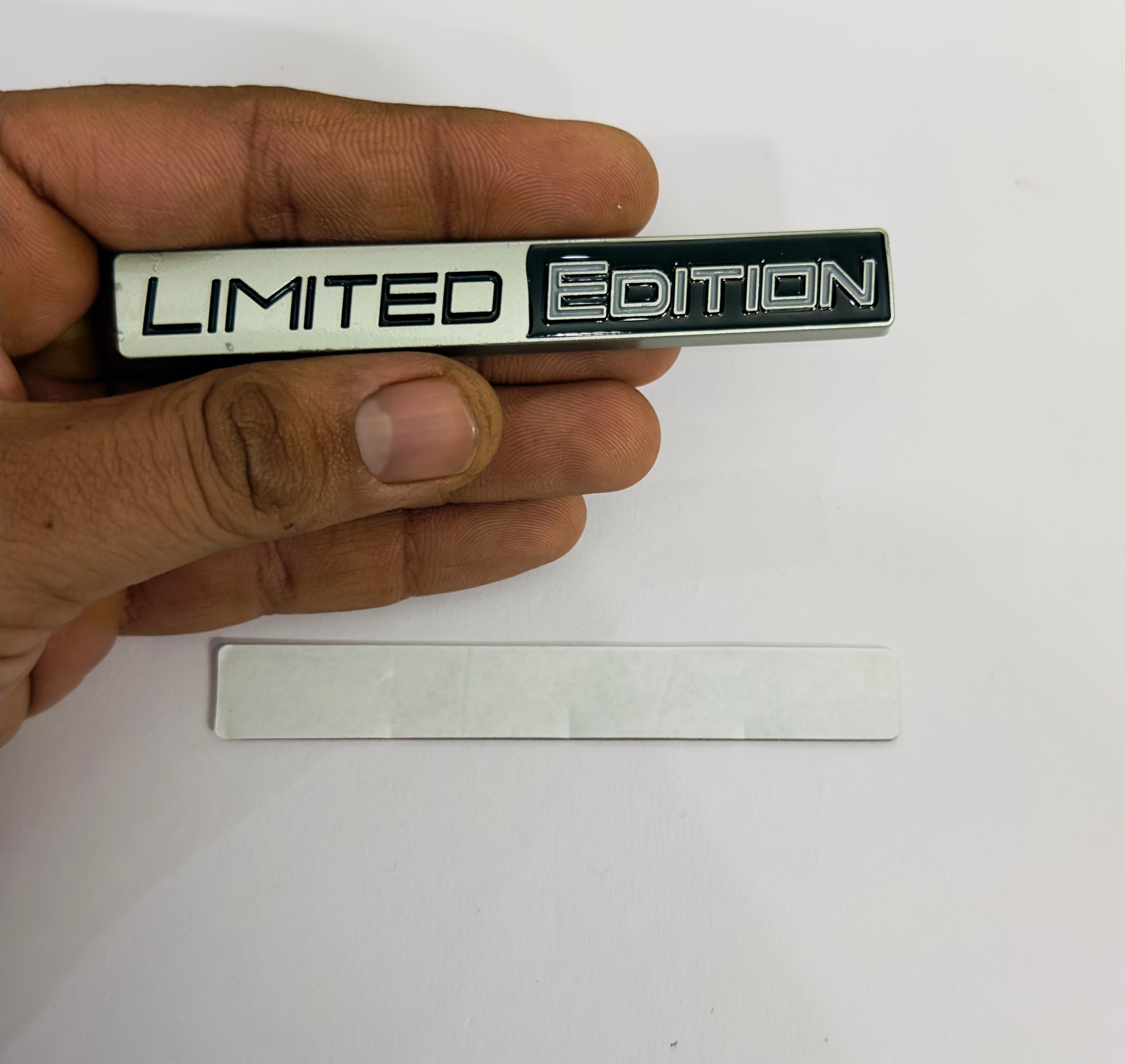 Big Silver Black Limited Edition Sticker (10.5x1.5cm) Car Bike Metal Car Emblem Premium Metal Sign Logo Sport Sticker 3D Badge-1PC