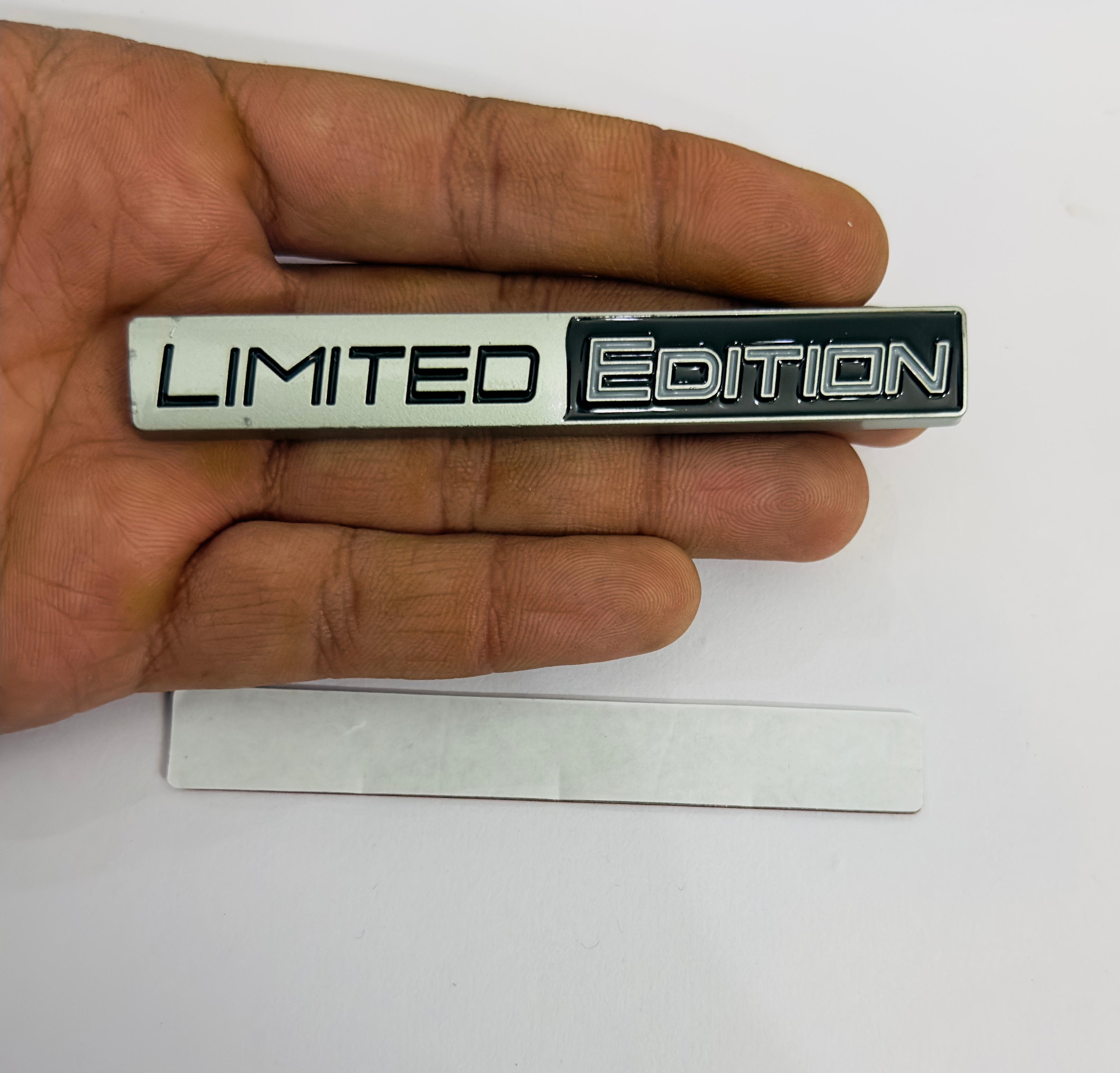 Big Silver Black Limited Edition Sticker (10.5x1.5cm) Car Bike Metal Car Emblem Premium Metal Sign Logo Sport Sticker 3D Badge-1PC