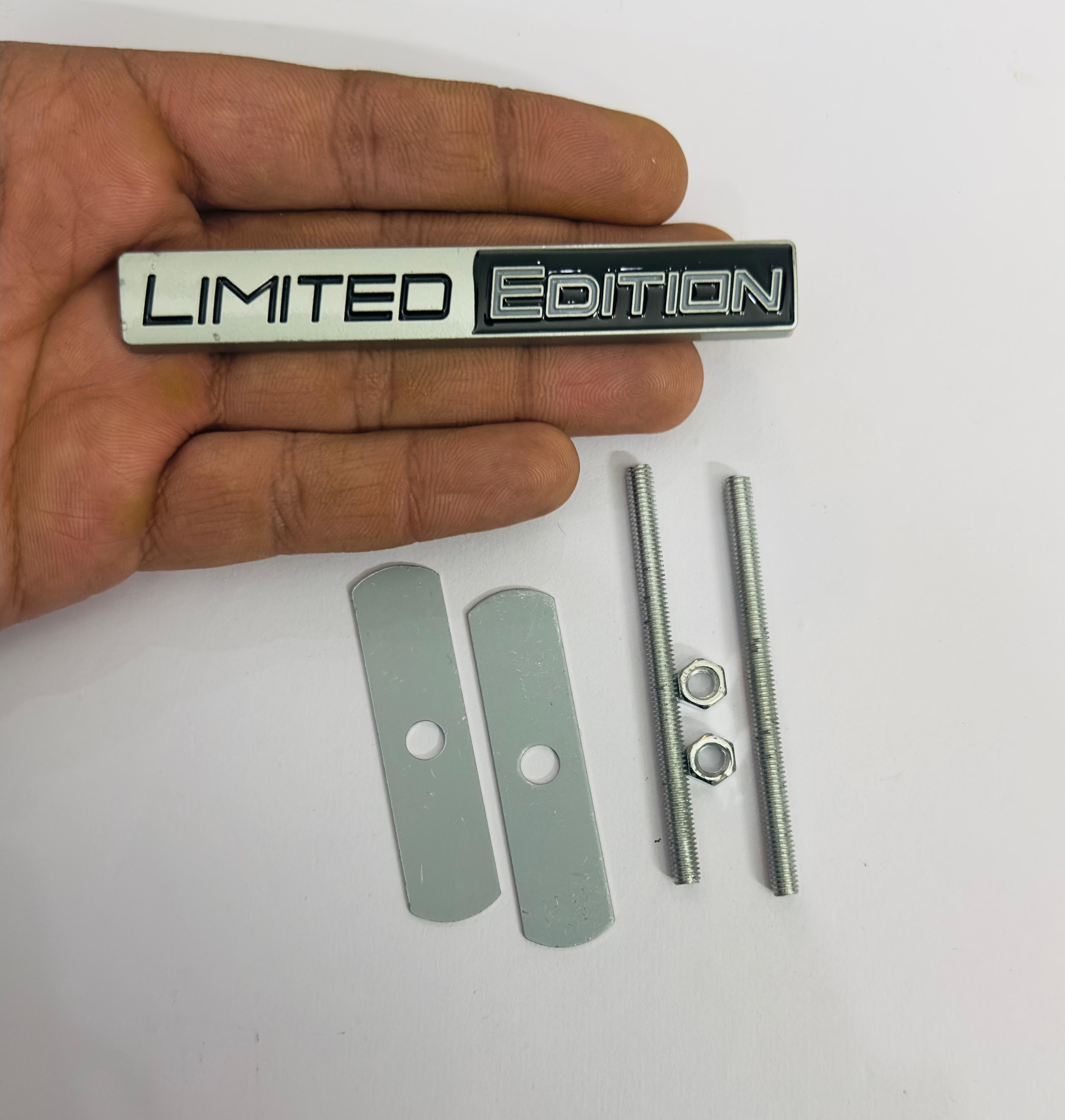 Big Silver Black Grill Limited Edition Sticker (10.5x1.5cm) Car Bike Metal Car Emblem Premium Metal Sign Logo Sport 3D Badge Attractive Sticker