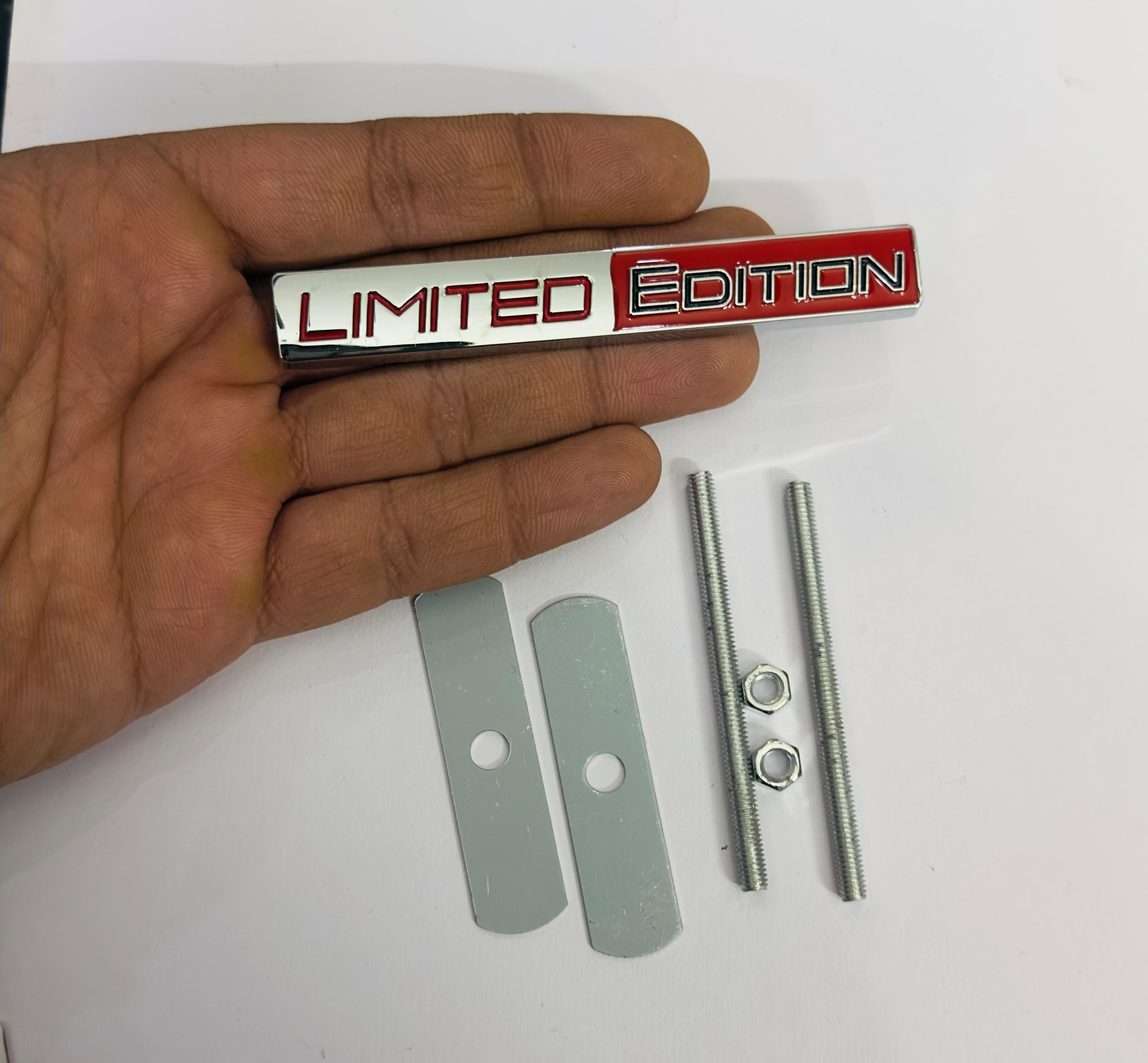 Big Chrome Red Grill Limited Edition Sticker (10.5x1.5cm) Car Bike Metal Car Emblem Premium Metal Sign Logo Sport 3D Badge Attractive Sticker