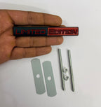 Big Black RED Grill Limited Edition Sticker (10.5x1.5cm) Car Bike Metal Car Emblem Premium Metal Sign Logo Sport Sticker 3D Badge Universal