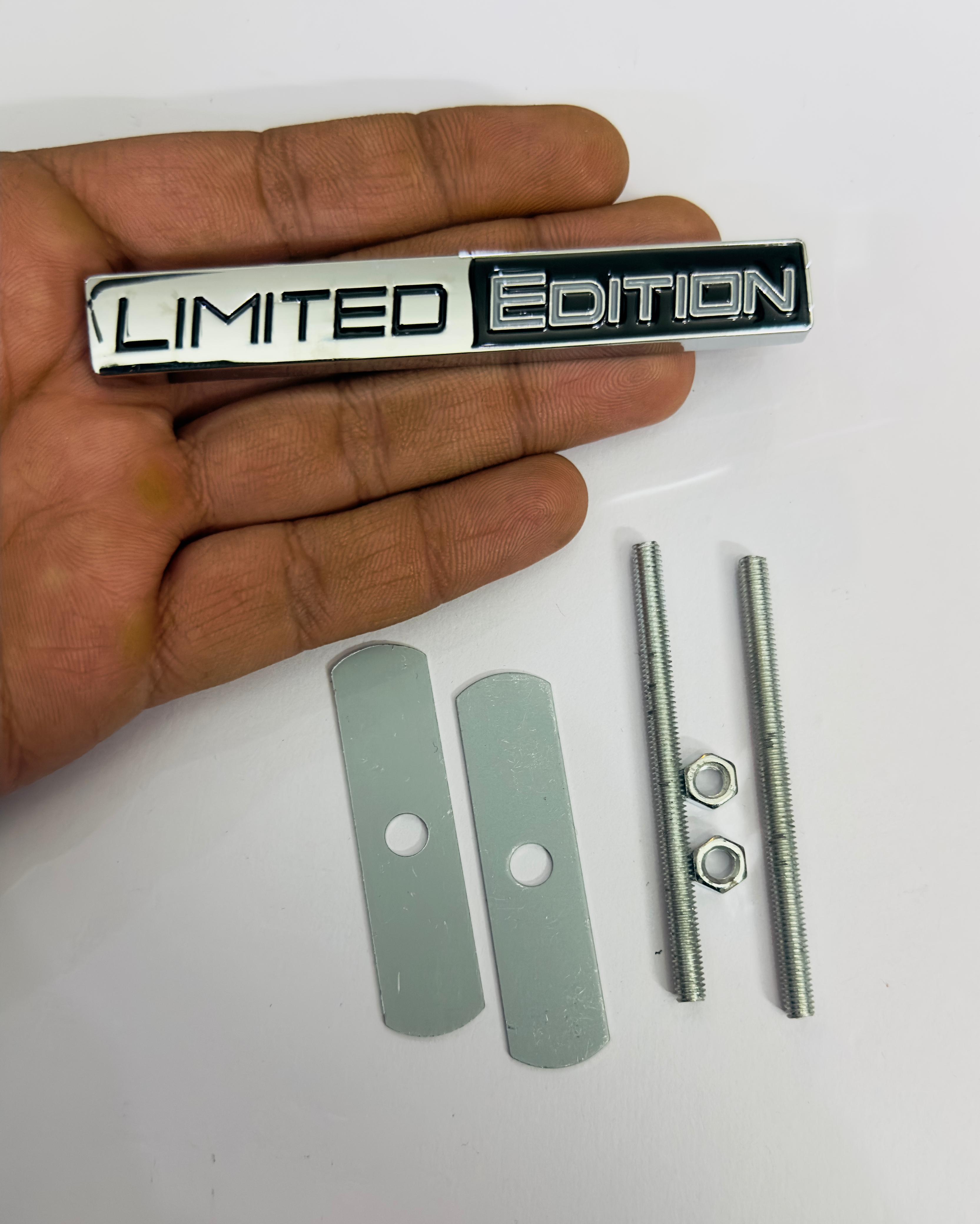 3D Metal Logo (10.5cmx1.5cm) Car Bike Laptop Limited Edition Sticker Car Emblem 3D Badge Decorative Sticker Auto Racing Sport Logo Grand Tourer Decal.