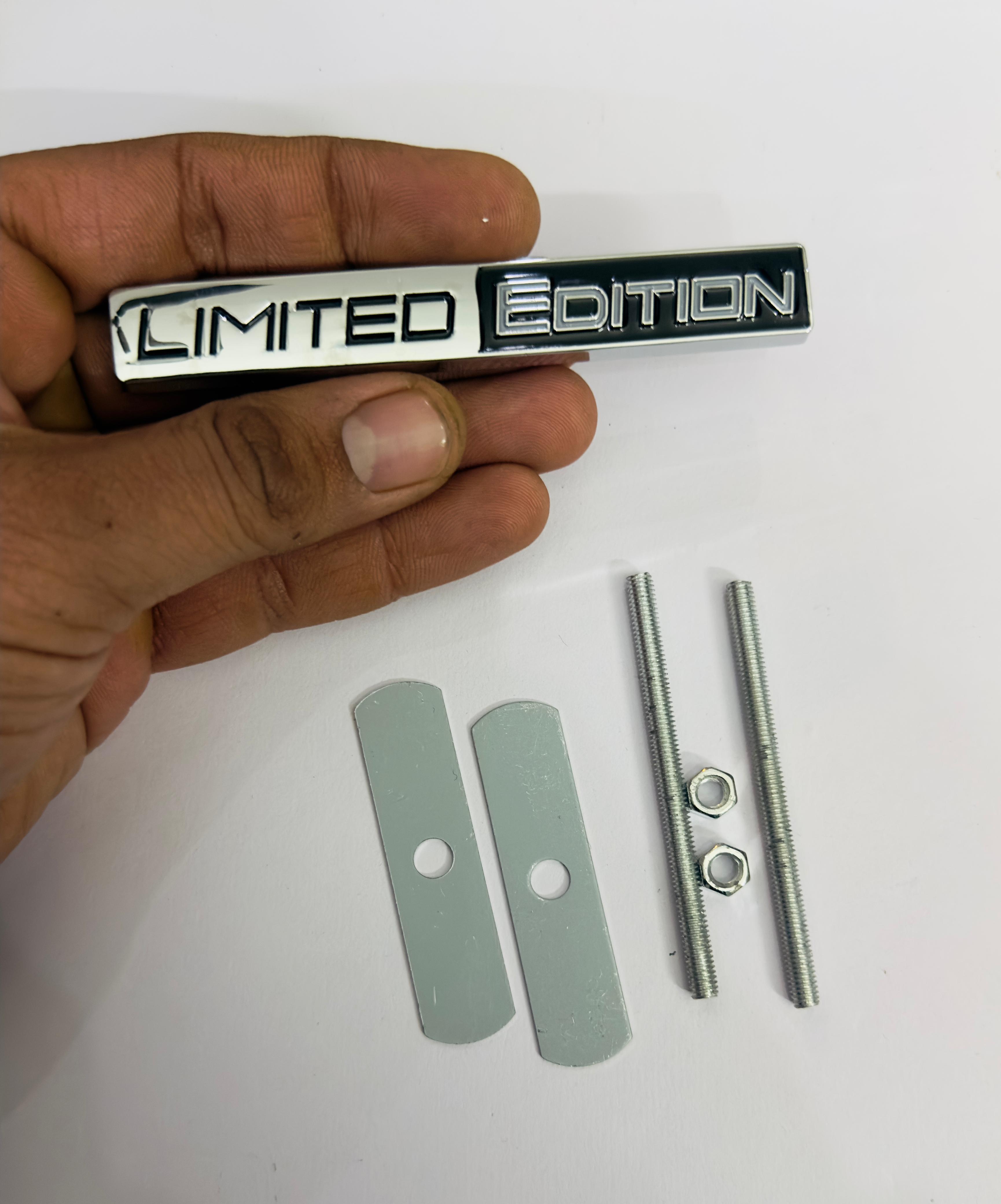 Big Grill Limited Edition Sticker (10.5x1.5cm) Car Bike Metal Emblem Premium Sign Logo Sport Sticker 3D Badge Metal Logo (Chrome BLACK Big Grill Limited Edition)
