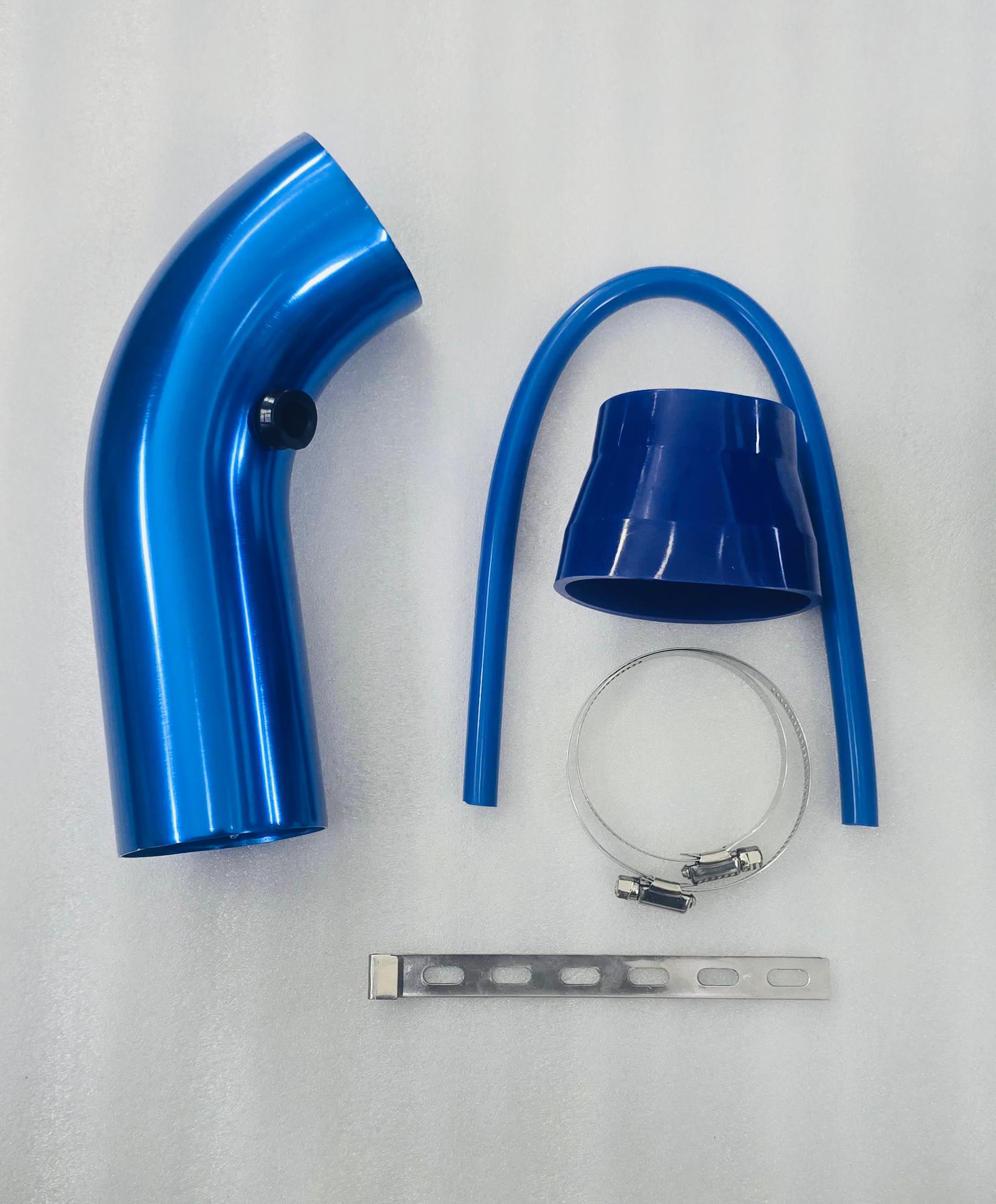 BLUE KN CAR METAL INTAKE AIR FILTER + Cold Air Intake Pipe 3Inch Universal Performance Car Cold Air Intake Turbo Filter Aluminum Air Filter Induction Flow Hose Pipe Metal intake Pipe