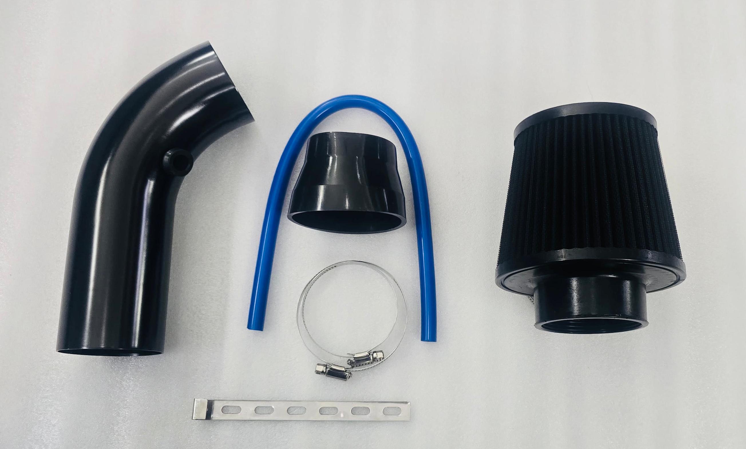 BLACK KN CAR METAL INTAKE AIR FILTER + Cold Air Intake Pipe 3Inch Universal Performance Car Cold Air Intake Turbo Filter Aluminum Air Filter Induction Flow Hose Pipe Universal Kit